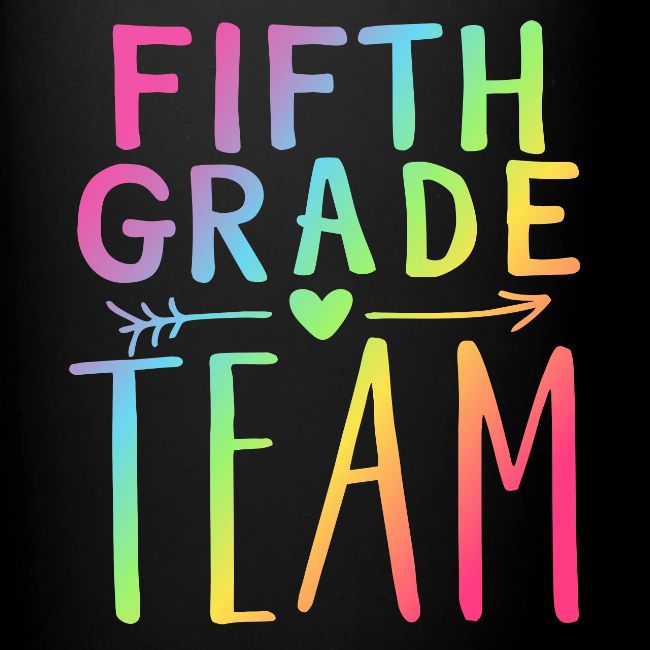 Fifth Grade Team Neon Rainbow Teacher T-Shirts