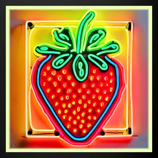 Colorful Strawberry Neon Glow