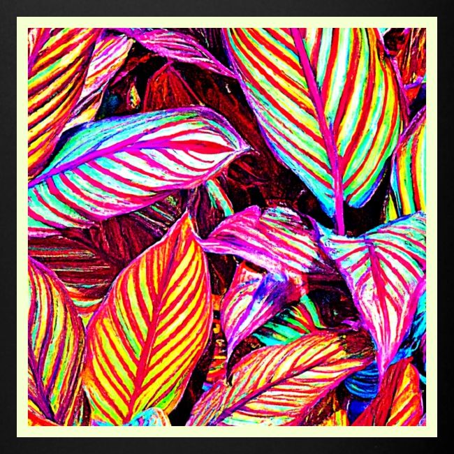 Striped Neon Leaves Design