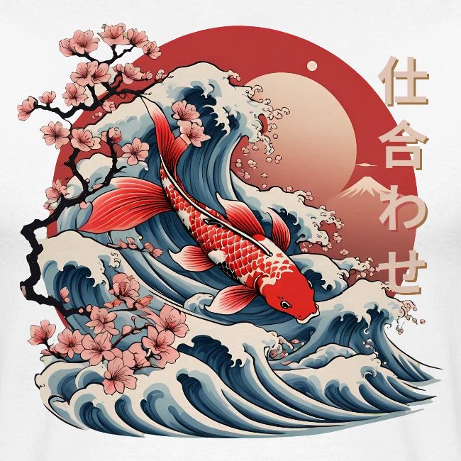 Majestic Koi Fish Ukiyo-e Japanese Design
