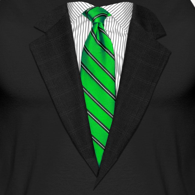 Green Suit Up! Realistic Suit & Tie Casual Graphic