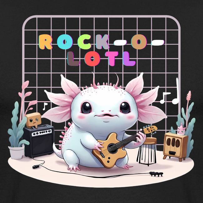 Cute Axolotl Musician: Musical Amphibian Creature
