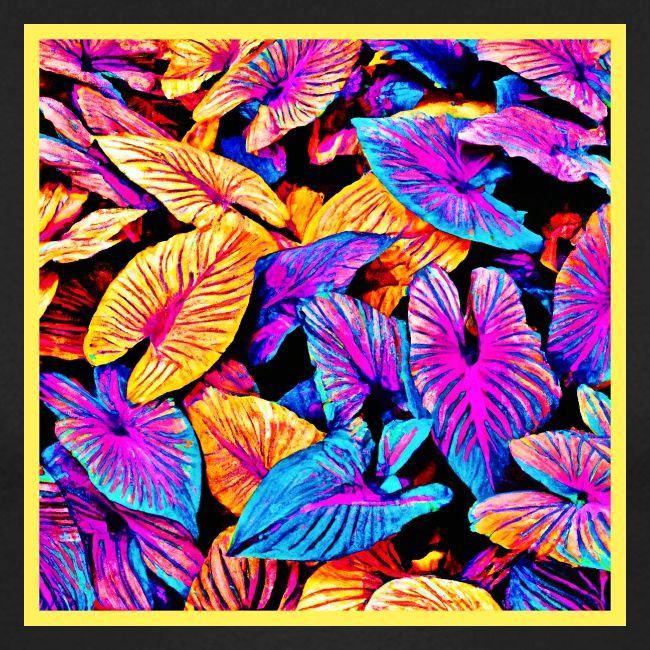 Captivating Neon Elegance Leaf Pattern
