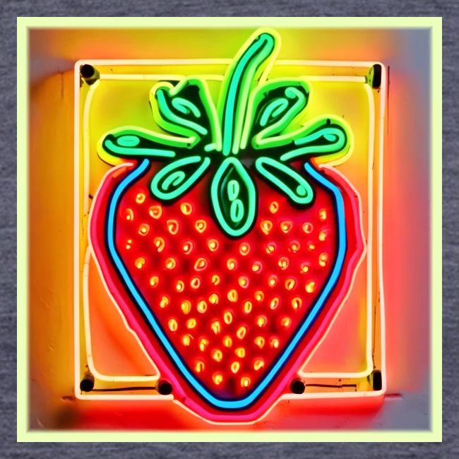Colorful Strawberry Neon Glow