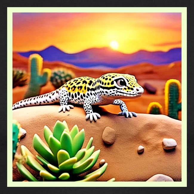 Spotted Gecko Desert Sunset