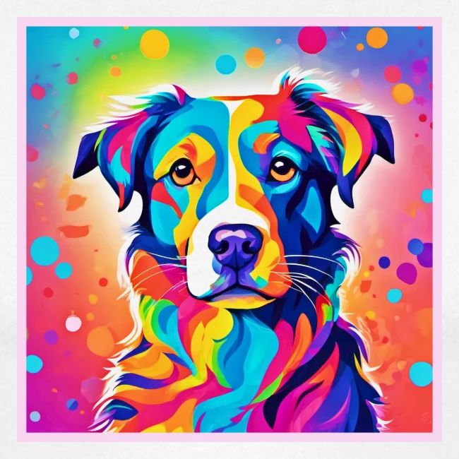 Bright Pet: Colorful Dog Painting Art