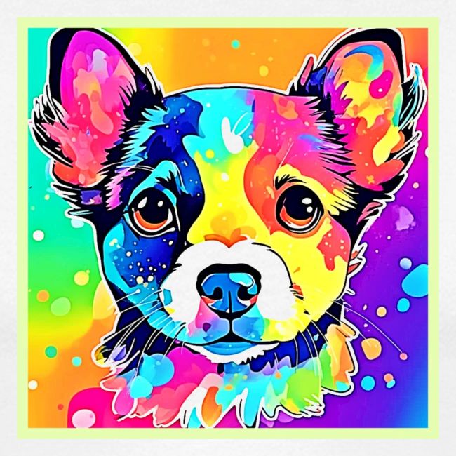 Vivid Puppy Vibes Art Design