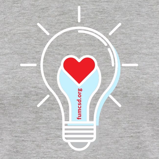 FUMCSD Heart Light Bulb - White Lines