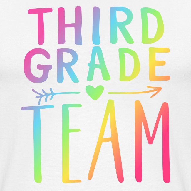 Third Grade Team Neon Rainbow Teacher T-Shirts