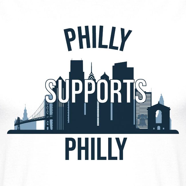 Philly Supports Philly skyline blue transparentbg