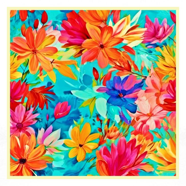 Chromatic Creations: Colorful Flower Pattern Paint