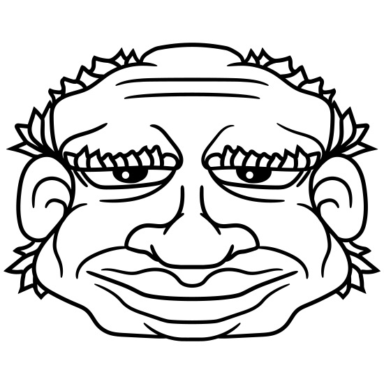 head age man face funny cartoon cartoon clip art d' Unisex Baseball T-Shirt  | Spreadshirt