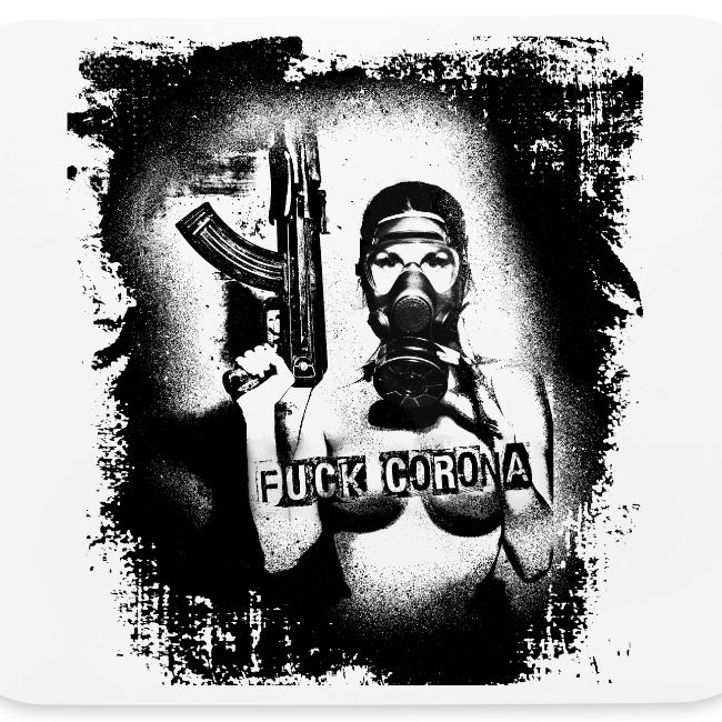 masked girl with AK - FUCK CORONA 4 bright clothes