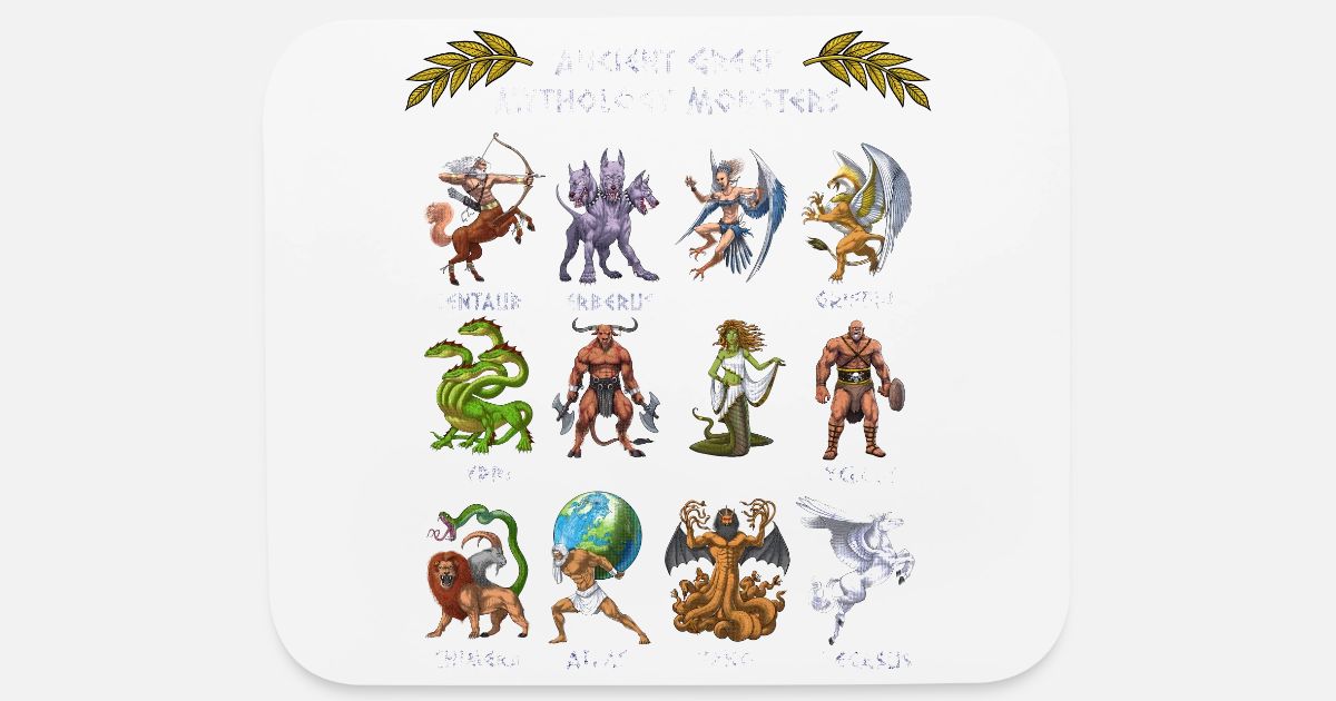 'Ancient Greek Mythology Monsters' Mouse Pad | Spreadshirt