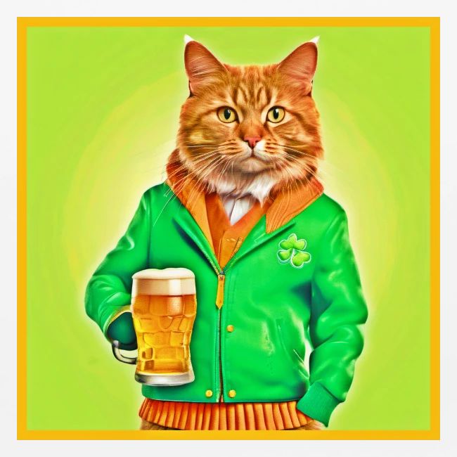 Irish Day Cat: Stylish Jacket Swagger