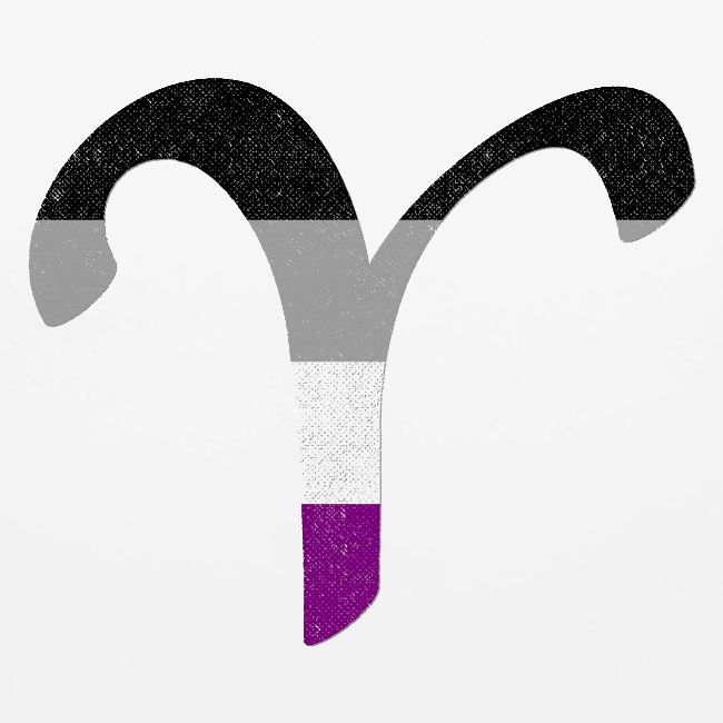 Asexual Aries Pride Flag Zodiac Sign