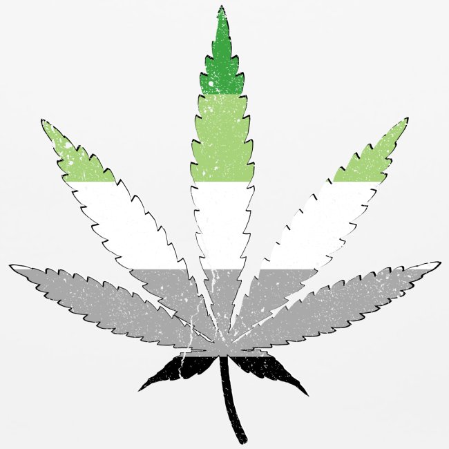 Distressed Aromantic Pride Flag Marijuana Pot Leaf