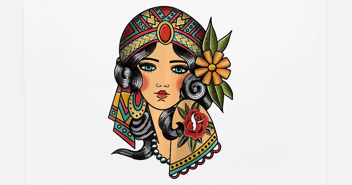 gypsy tattoo drawing