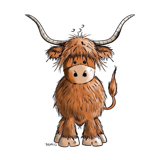cute highland cow clipart