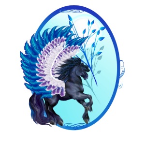 Blue Winged Pegasus Oval