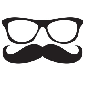 moustache glasses decal