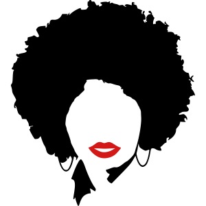 Afro with red lips