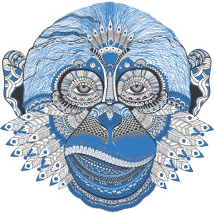 Decorated monkey face