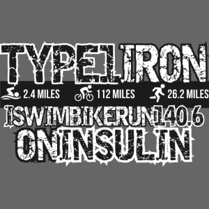 Type 1 Diabetes 140.6 Triathlon - White/Blk