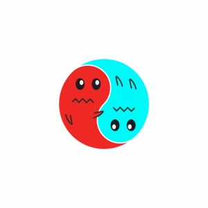 Yin And Yang Ghosts RED/BLUE