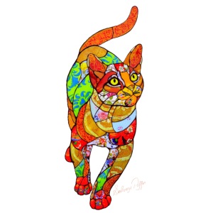 Colorful Mosaic Cat by Solange Piffer Mosaics