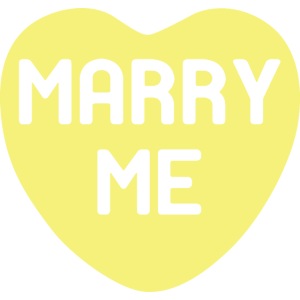 Marry Me Yellow Candy Heart