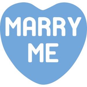 Marry Me Blue Candy Heart