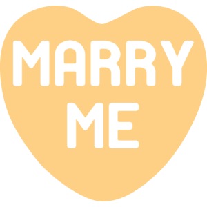 Marry Me Orange Candy Heart