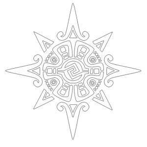 inca sun symbol contour