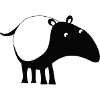 black and white tapir