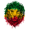 Africa map rasta lion