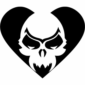 Evil Demonic Black Heart Skull