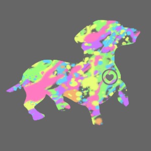 dachshund silhouette splatter