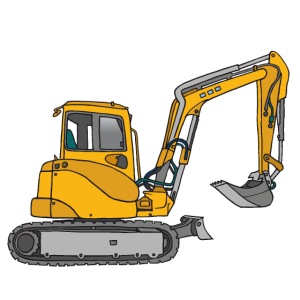 Yellow digger, excavators