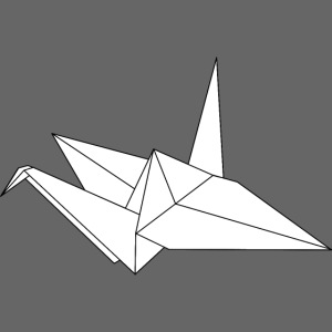 Origami Paper Crane Design - White