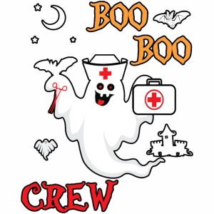 Boo Boo Crew ER EMT LPN Spooky Nurse Moonlit Bat.