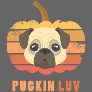 Pugkin Luv Jackolantern Pug Gourd Fleabag Puppy.