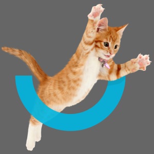 Jumping Kitty and Logo (in back)