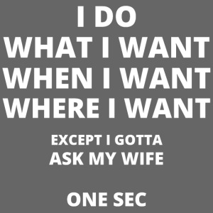 I DO WHAT I WANT WHEN I WANT WHERE I WANT - EXCEPT