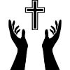 cross and hands