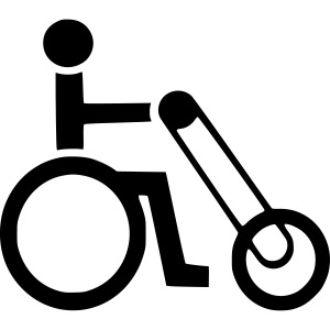 Wheelchair user with handbike. Handbiker *
