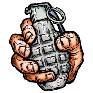 Hand Grenade In Comics Style