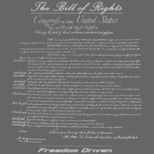 US Bill of Rights Grey Lettering