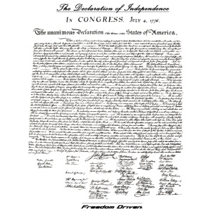 Declaration of Independence Black Lettering