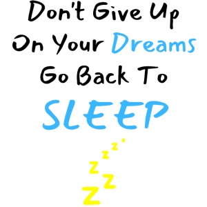 Don't Give Up On Your Dreams Go Back to Sleep Zzz